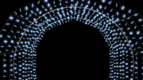 Lichtbogen-Leuchtendes-Licht-Runder-Tunnel-Neonkurvenlinien-Futuristisches-Technologiekonzept
